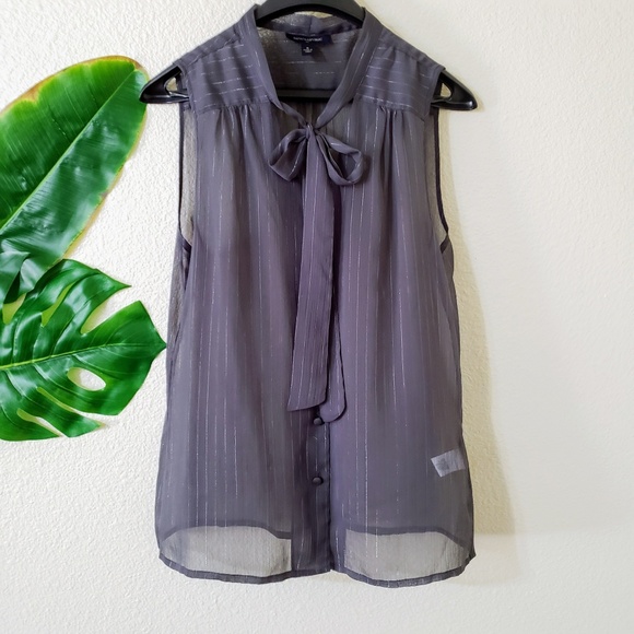 Banana Republic Tops - Banana Republic Sheer Metallic Pinstriped Top